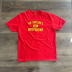Taylor Swift Boyfriend Travis Kelce Red Men's T-Shirt Size Large